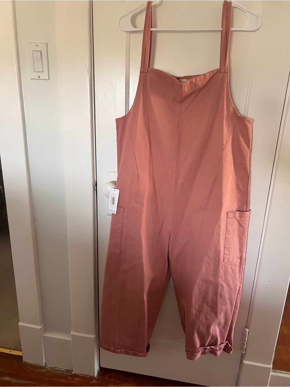 Women's Rust Pink Utility Cotton Jumpsuit